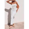 imagePRETTYGARDEN Womens Ribbed Maxi Bodycon Dress Summer Strapless Tube Y2K Party Club Long DressesWhite