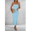 imagePRETTYGARDEN Womens Summer Bodycon Maxi Tube Dress Ribbed Strapless Side Slit Long Going Out Casual Elegant Party DressesAqua Blue