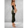 imagePRETTYGARDEN Womens Summer Bodycon Maxi Tube Dress Ribbed Strapless Side Slit Long Going Out Casual Elegant Party DressesArmy Green