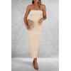 imagePRETTYGARDEN Womens Summer Bodycon Maxi Tube Dress Ribbed Strapless Side Slit Long Going Out Casual Elegant Party DressesBeige