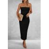 imagePRETTYGARDEN Womens Summer Bodycon Maxi Tube Dress Ribbed Strapless Side Slit Long Going Out Casual Elegant Party DressesBlack