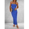 imagePRETTYGARDEN Womens Summer Bodycon Maxi Tube Dress Ribbed Strapless Side Slit Long Going Out Casual Elegant Party DressesBlue