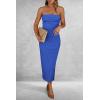 imagePRETTYGARDEN Womens Summer Bodycon Maxi Tube Dress Ribbed Strapless Side Slit Long Going Out Casual Elegant Party DressesBlue