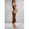 imagePRETTYGARDEN Womens Summer Bodycon Maxi Tube Dress Ribbed Strapless Side Slit Long Going Out Casual Elegant Party DressesBrown