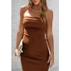 imagePRETTYGARDEN Womens Summer Bodycon Maxi Tube Dress Ribbed Strapless Side Slit Long Going Out Casual Elegant Party DressesBrown