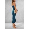 imagePRETTYGARDEN Womens Summer Bodycon Maxi Tube Dress Ribbed Strapless Side Slit Long Going Out Casual Elegant Party DressesDark Blue