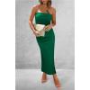 imagePRETTYGARDEN Womens Summer Bodycon Maxi Tube Dress Ribbed Strapless Side Slit Long Going Out Casual Elegant Party DressesGreen
