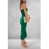 imagePRETTYGARDEN Womens Summer Bodycon Maxi Tube Dress Ribbed Strapless Side Slit Long Going Out Casual Elegant Party DressesGreen