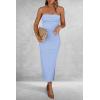 imagePRETTYGARDEN Womens Summer Bodycon Maxi Tube Dress Ribbed Strapless Side Slit Long Going Out Casual Elegant Party DressesLight Blue