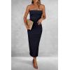 imagePRETTYGARDEN Womens Summer Bodycon Maxi Tube Dress Ribbed Strapless Side Slit Long Going Out Casual Elegant Party DressesNavy