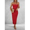 imagePRETTYGARDEN Womens Summer Bodycon Maxi Tube Dress Ribbed Strapless Side Slit Long Going Out Casual Elegant Party DressesRed