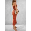 imagePRETTYGARDEN Womens Summer Bodycon Maxi Tube Dress Ribbed Strapless Side Slit Long Going Out Casual Elegant Party DressesRust Red