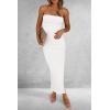 imagePRETTYGARDEN Womens Summer Bodycon Maxi Tube Dress Ribbed Strapless Side Slit Long Going Out Casual Elegant Party DressesWhite