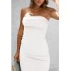 imagePRETTYGARDEN Womens Summer Bodycon Maxi Tube Dress Ribbed Strapless Side Slit Long Going Out Casual Elegant Party DressesWhite