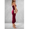 imagePRETTYGARDEN Womens Summer Bodycon Maxi Tube Dress Ribbed Strapless Side Slit Long Going Out Casual Elegant Party DressesWine Red