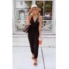imagePRETTYGARDEN Womens Summer Casual One Piece Jumpsuits Spaghetti Strap Pants Romper 2025 Spring Vacation Resort OutfitsBlack
