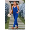 imagePRETTYGARDEN Womens Summer Casual One Piece Jumpsuits Spaghetti Strap Pants Romper 2025 Spring Vacation Resort OutfitsBlue