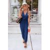 imagePRETTYGARDEN Womens Summer Casual One Piece Jumpsuits Spaghetti Strap Pants Romper 2025 Spring Vacation Resort OutfitsDark Blue