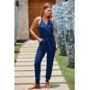 imagePRETTYGARDEN Womens Summer Casual One Piece Jumpsuits Spaghetti Strap Pants Romper 2025 Spring Vacation Resort OutfitsDark Blue