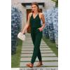 imagePRETTYGARDEN Womens Summer Casual One Piece Jumpsuits Spaghetti Strap Pants Romper 2025 Spring Vacation Resort OutfitsDark Green