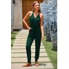 imagePRETTYGARDEN Womens Summer Casual One Piece Jumpsuits Spaghetti Strap Pants Romper 2025 Spring Vacation Resort OutfitsDark Green