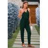 imagePRETTYGARDEN Womens Summer Casual One Piece Jumpsuits Spaghetti Strap Pants Romper 2025 Spring Vacation Resort OutfitsDark Green