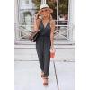 imagePRETTYGARDEN Womens Summer Casual One Piece Jumpsuits Spaghetti Strap Pants Romper 2025 Spring Vacation Resort OutfitsDark Grey