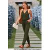 imagePRETTYGARDEN Womens Summer Casual One Piece Jumpsuits Spaghetti Strap Pants Romper 2025 Spring Vacation Resort OutfitsGreen