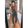 imagePRETTYGARDEN Womens Summer Casual One Piece Jumpsuits Spaghetti Strap Pants Romper 2025 Spring Vacation Resort OutfitsGrey