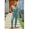 imagePRETTYGARDEN Womens Summer Casual One Piece Jumpsuits Spaghetti Strap Pants Romper 2025 Spring Vacation Resort OutfitsLight Green