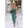 imagePRETTYGARDEN Womens Summer Casual One Piece Jumpsuits Spaghetti Strap Pants Romper 2025 Spring Vacation Resort OutfitsLight Green
