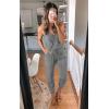 imagePRETTYGARDEN Womens Summer Casual One Piece Jumpsuits Spaghetti Strap Pants Romper 2025 Spring Vacation Resort OutfitsLight Grey
