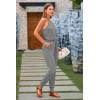 imagePRETTYGARDEN Womens Summer Casual One Piece Jumpsuits Spaghetti Strap Pants Romper 2025 Spring Vacation Resort OutfitsLight Grey