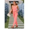 imagePRETTYGARDEN Womens Summer Casual One Piece Jumpsuits Spaghetti Strap Pants Romper 2025 Spring Vacation Resort OutfitsLight Pink