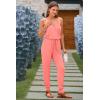 imagePRETTYGARDEN Womens Summer Casual One Piece Jumpsuits Spaghetti Strap Pants Romper 2025 Spring Vacation Resort OutfitsLight Pink