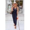 imagePRETTYGARDEN Womens Summer Casual One Piece Jumpsuits Spaghetti Strap Pants Romper 2025 Spring Vacation Resort OutfitsNavy