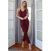 imagePRETTYGARDEN Womens Summer Casual One Piece Jumpsuits Spaghetti Strap Pants Romper 2025 Spring Vacation Resort OutfitsSolid Wine Red