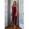 imagePRETTYGARDEN Womens Summer Casual One Piece Jumpsuits Spaghetti Strap Pants Romper 2025 Spring Vacation Resort OutfitsSolid Wine Red
