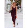 imagePRETTYGARDEN Womens Summer Casual One Piece Jumpsuits Spaghetti Strap Pants Romper 2025 Spring Vacation Resort OutfitsWine Red