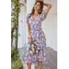 imagePRETTYGARDEN Womens Summer Floral Boho Maxi Dress Wrap Short Sleeve V Neck Ruffle ALine Flowy Wedding Guest Long DressesApricot Floral