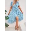 imagePRETTYGARDEN Womens Summer Floral Boho Maxi Dress Wrap Short Sleeve V Neck Ruffle ALine Flowy Wedding Guest Long DressesWhite Blue Floral