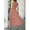 imagePRETTYGARDEN Womens Summer Floral Maxi Sun Dress Sleeveless Halter Neck Flowy Ruffle Hem Long Boho Dresses with BeltFloral Pink