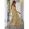imagePRETTYGARDEN Womens Summer Floral Maxi Sun Dress Sleeveless Halter Neck Flowy Ruffle Hem Long Boho Dresses with BeltFloral Yellow