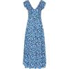 imagePRETTYGARDEN Womens Summer Flowy Maxi Dress Casual Cap Sleeve V Neck Smocked Beach SundressPrint Blue