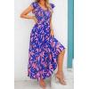 imagePRETTYGARDEN Womens Summer Flowy Maxi Dress Casual Cap Sleeve V Neck Smocked Beach SundressPrint Pink Purple