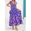 imagePRETTYGARDEN Womens Summer Flowy Maxi Dress Casual Cap Sleeve V Neck Smocked Beach SundressPrint Pink Purple