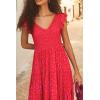 imagePRETTYGARDEN Womens Summer Flowy Maxi Dress Casual Cap Sleeve V Neck Smocked Beach SundressPrint Red