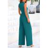 imagePRETTYGARDEN Womens Summer Jumpsuits Dressy Casual One Piece Outfits Sleeveless Mock Neck Wide Leg Pants Rompers with PocketsBlue Green