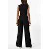 imagePRETTYGARDEN Womens Summer Jumpsuits Dressy Casual One Piece Outfits Sleeveless Mock Neck Wide Leg Pants Rompers with PocketsStyle2black