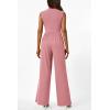 imagePRETTYGARDEN Womens Summer Jumpsuits Dressy Casual One Piece Outfits Sleeveless Mock Neck Wide Leg Pants Rompers with PocketsStyle2dusty Pink